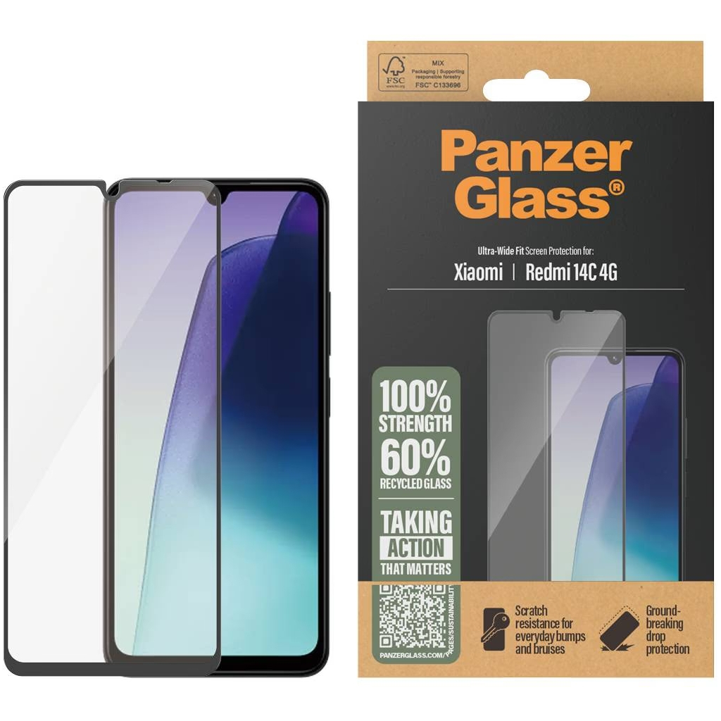 Скло захисне PANZERGLASS Xiaomi 14C 4G Ultra-Wide Fit (PG_PGRNUWFG58421) - зображення 1