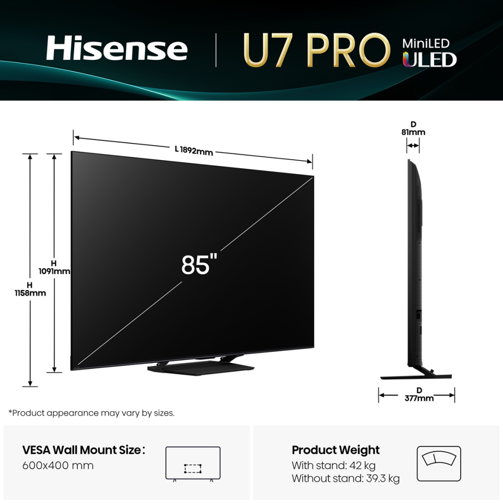 Телевізор Hisense 85U7Q PRO - зображення 2