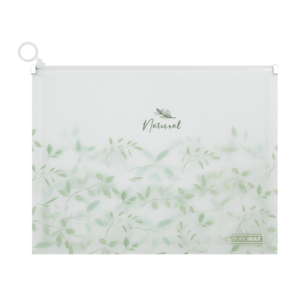 Папка - конверт Buromax на zip-блискавці А4 матовий напівпрозорий пластик, ARABESKI, білий (BM.3975-12) - зображення 1