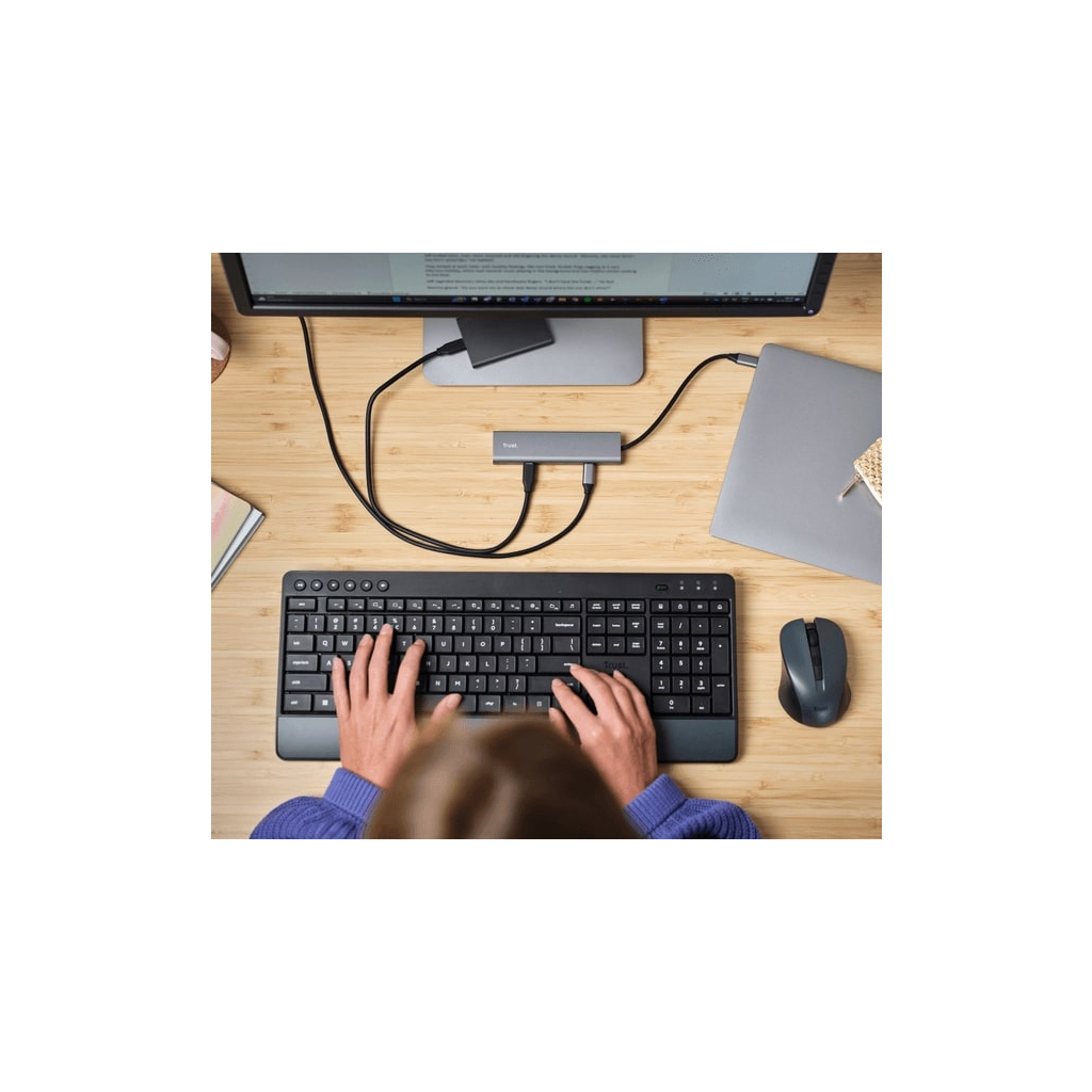 Концентратор Trust USB-C to 5xUSB-C aluminium 0.1m grey (25136_TRUST) - зображення 2