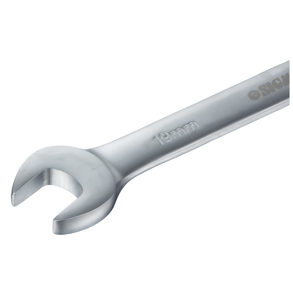 Ключ Sigma ріжково-накидний з тріскачкою 19мм CrV satine (6022191) - зображення 4