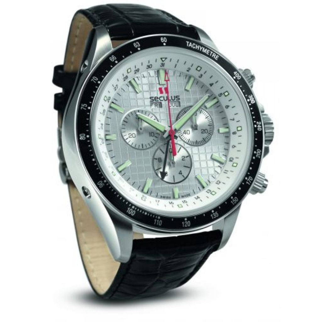 Наручний годинник Seculus 9531.2.504 white, ss, black leather - зображення 1