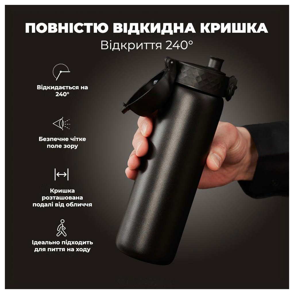 Пляшка для води ION8 OneTouch Vacuum Insulated 500 мл Black (I8TS500BLK) - зображення 3