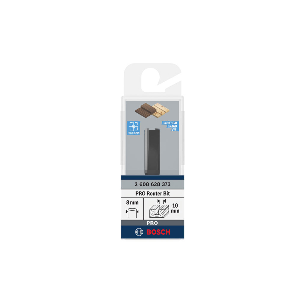 Фреза Bosch Professional пазова з двома лезами, Std, S8, D10, L25.4 (2.608.628.373) - зображення 2