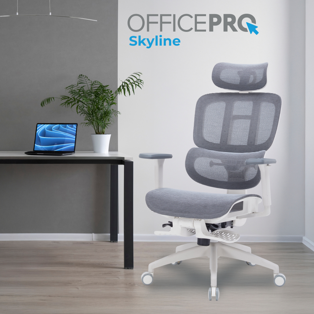 Офісне крісло OfficePro Skyline OC750-W-DG-DG (OC750-W-DG-DG) - зображення 8