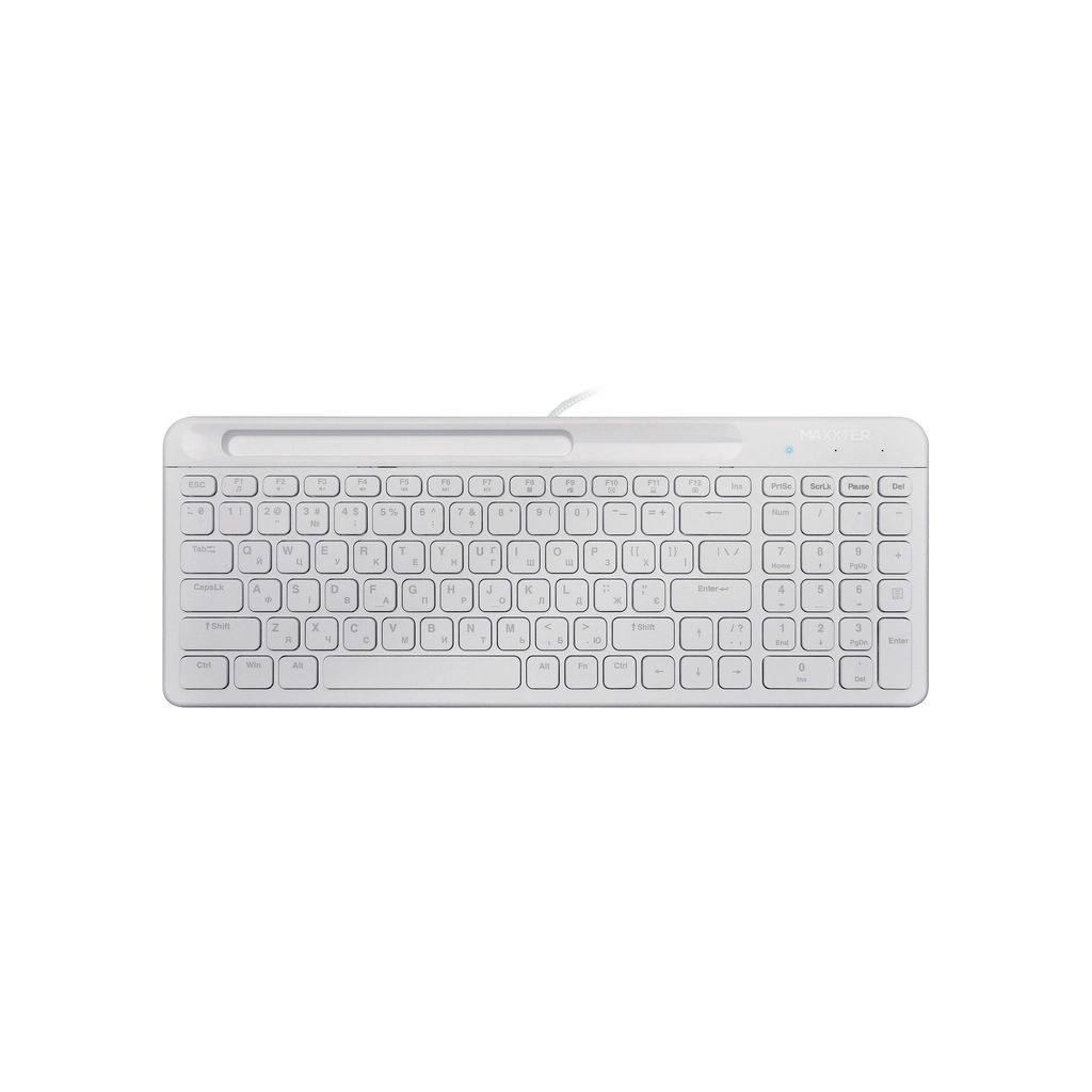 Клавіатура Maxxter KB-01W-UA USB White (KB-01W-UA) - зображення 1
