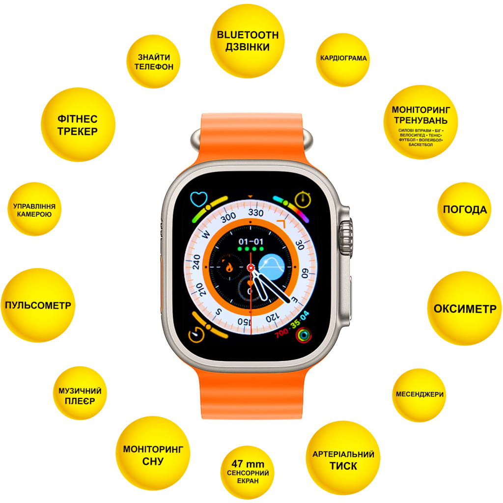 Смарт-годинник AURA X4 ProMax 53mm Orange (SWAX453O) - зображення 2