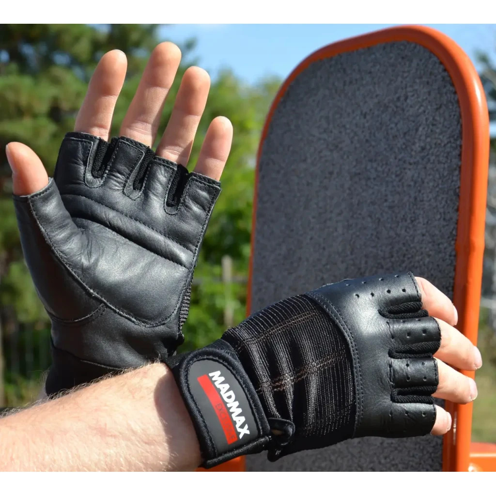 Рукавички для фітнесу MadMax MFG-248 Clasic Exclusive Black L (MFG-248-Black_L) - зображення 8