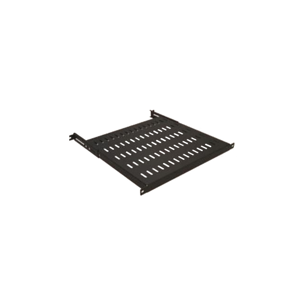 Полка 19" Mirsan 1U глиб. 525мм, регульована 525-710, RAL 9005 (MR.SBR80.01_YK) - зображення 1
