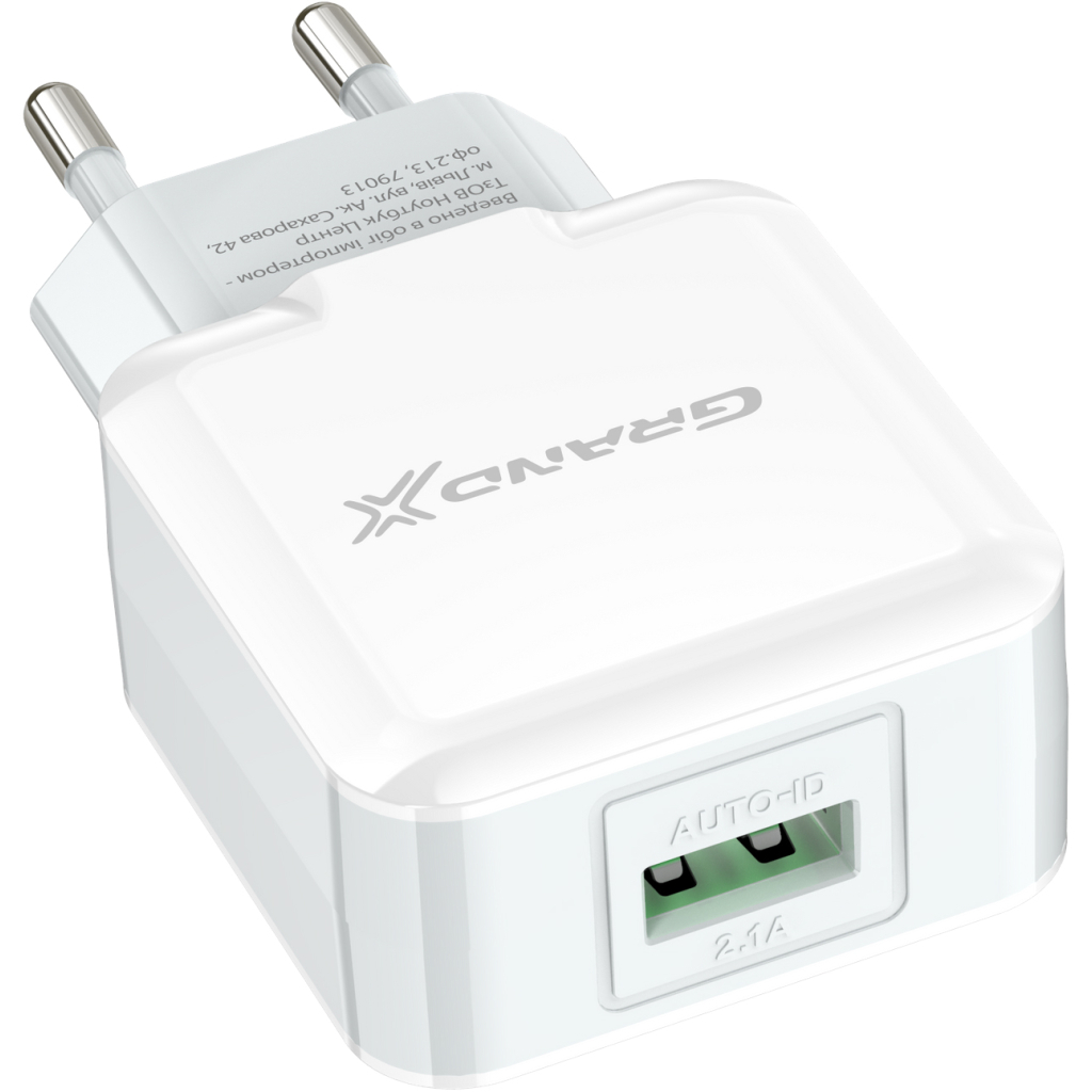 Зарядний пристрій Grand-X 5V 2.1A White (CH-03W) - зображення 3