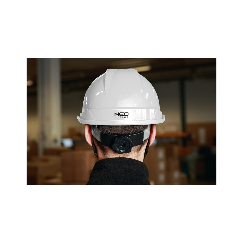Каска захисна Neo Tools пластик ABS, пряжка для регулювання, біла (97-221) - зображення 6