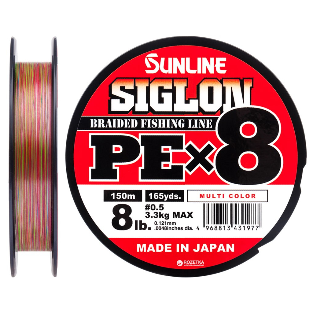 Шнур Sunline Siglon PE х8 150m 0.5/0.121mm 8lb/3.3kg Multi Color (1658.09.98) - зображення 1