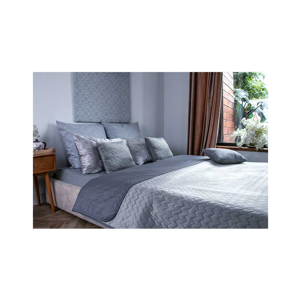 Покривало Руно двостороннє декоративне Velour Grey 150х220 см (360.55_Grey) - зображення 3