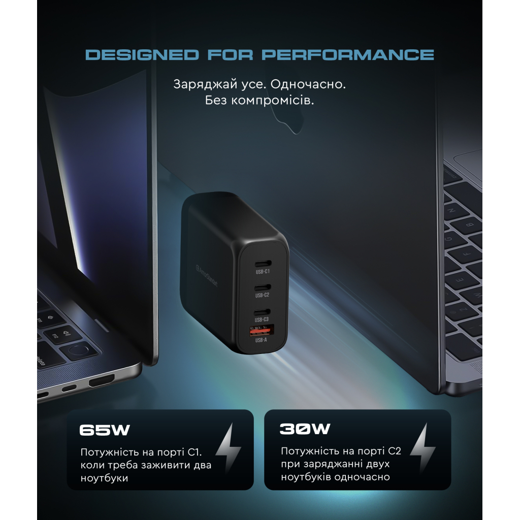 Зарядний пристрій Armorstandart ARP-131 Resolute Power USB-C 100W GaN Black (ARM70024) - изображение 3