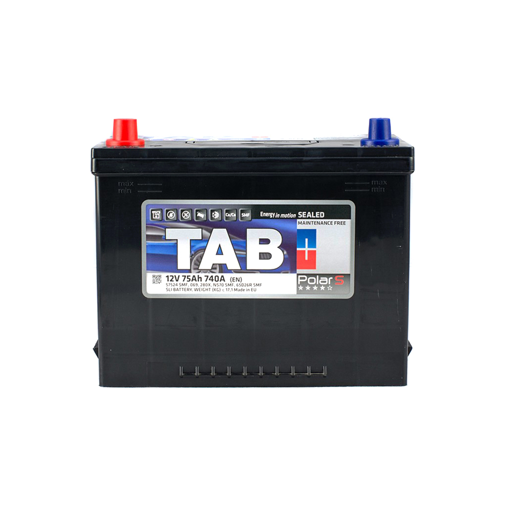 Акумулятор автомобільний TAB 75 Ah/12V Polar S Japan (246 775) - зображення 1