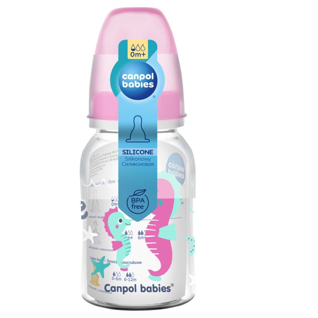 Пляшечка для годування Canpol babies PP LOVE&SEA 120 мл рожева (59/300_pin) - зображення 2