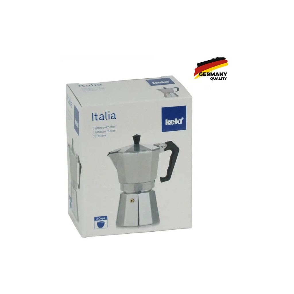Гейзерна кавоварка Kela Italia 150 мл 3 Cap Silver (10590) - зображення 2