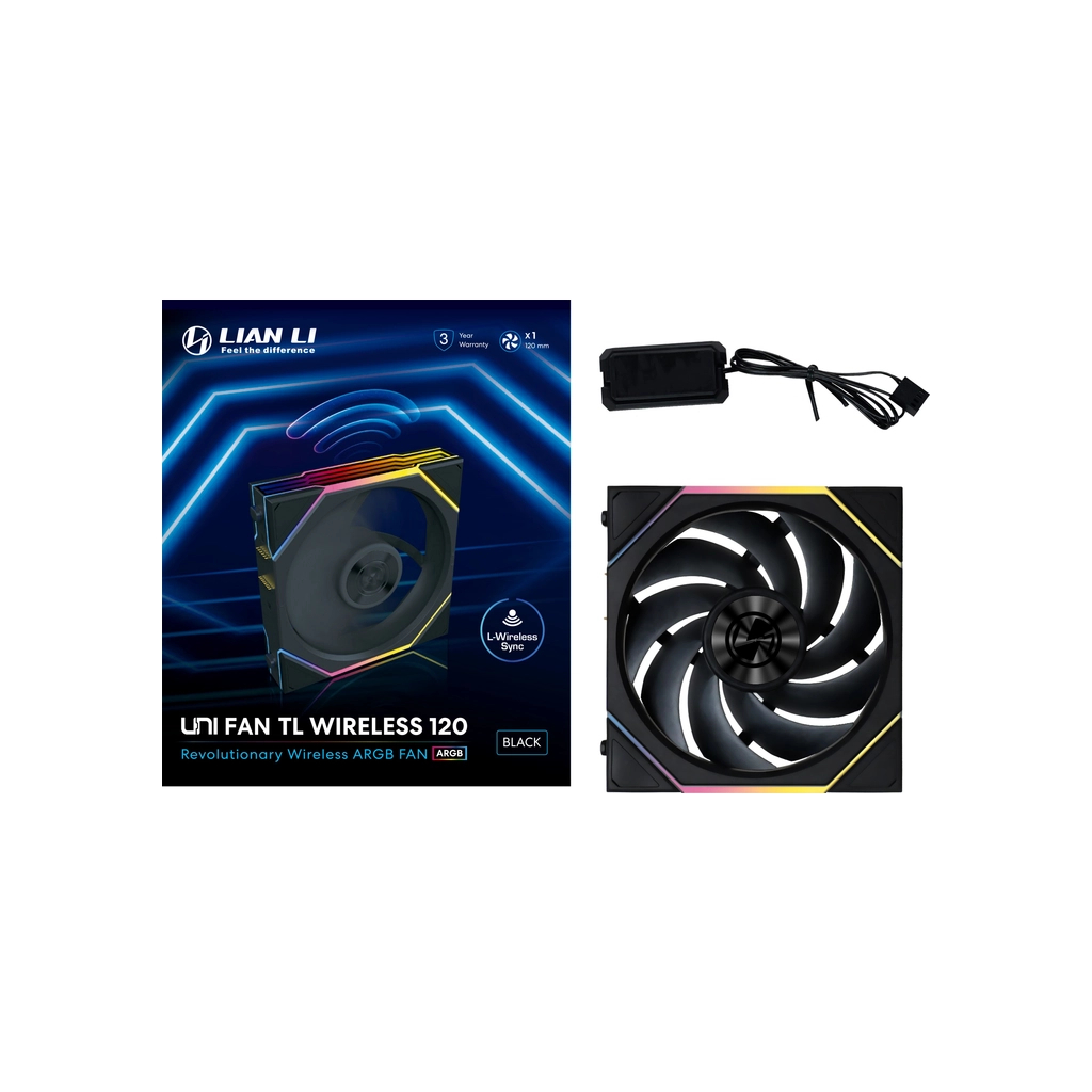 Кулер до корпусу Lian Li Uni Fan TL WIRELESS 120-1, Black (G99.12TL1W1B.00) - зображення 7