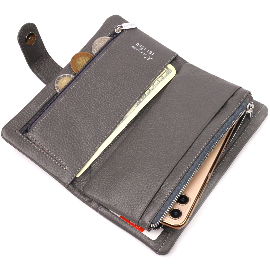 Портмоне Karya З натуральної шкіри Сіре (20999) - изображение 8