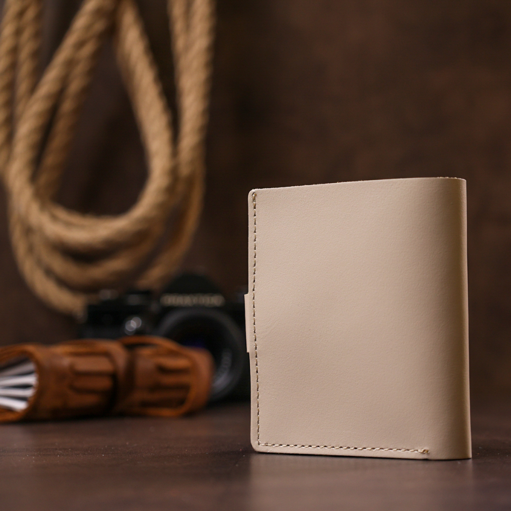 Портмоне Shvigel Шкіряне Бежеве (16489) - зображення 9