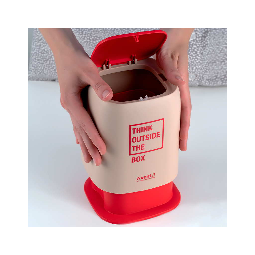 Кошик для паперів Axent Настільний контейнер для сміття, прямокутний, персиковий (2133-42-A) - изображение 7
