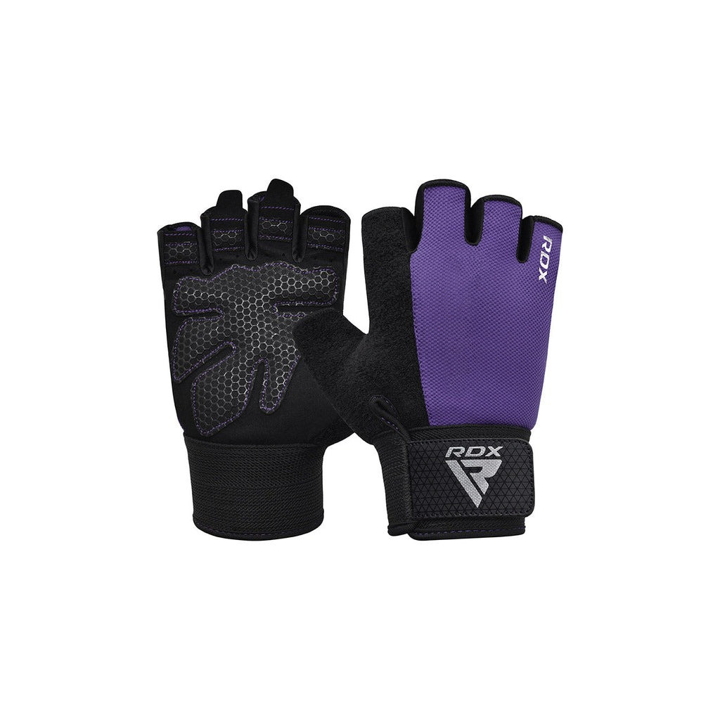 Рукавички для фітнесу RDX W1 Half Purple Plus M (WGA-W1HPR-M+) - зображення 1