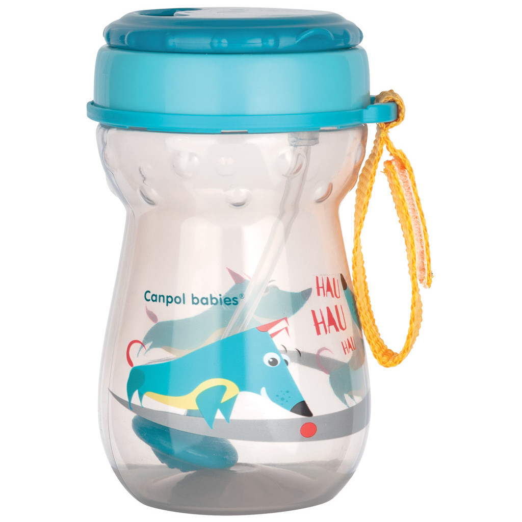 Поїльник-непроливайка Canpol babies зі складаною силіконовою трубочкою з обважнювачем 350 мл (56/518) - зображення 1