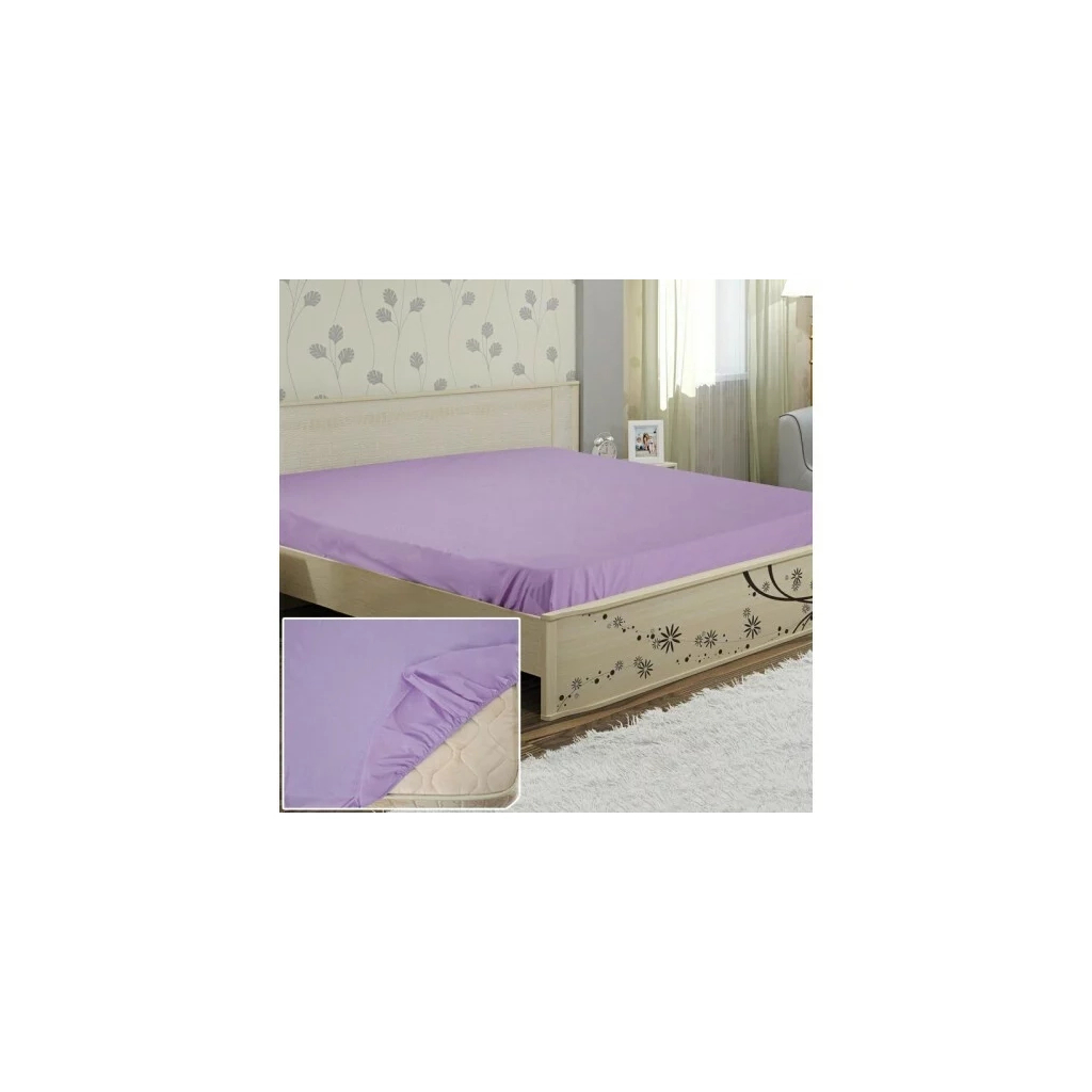 Простирадло Ярослав на гумці бязь 06 бузковий 200х140х20 (38159) - зображення 1