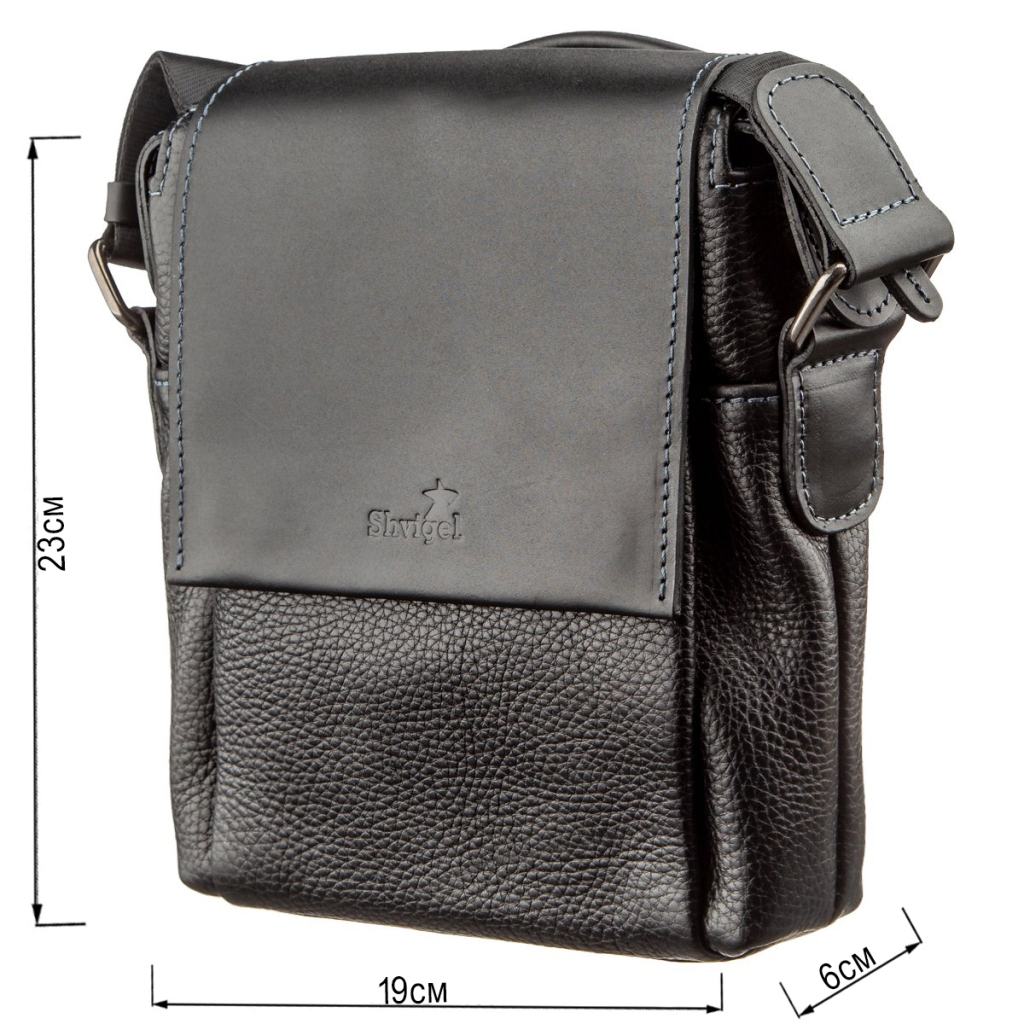 Сумка Shvigel Шкіряна Чорна (11174) - зображення 3