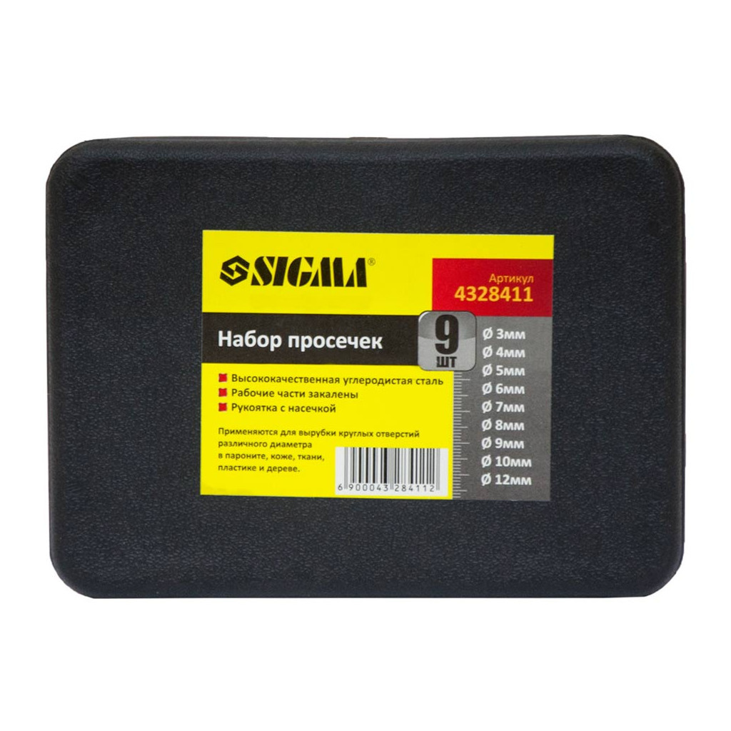 Пробійник Sigma 9шт 3-12мм (кейс) (4328411) - изображение 4