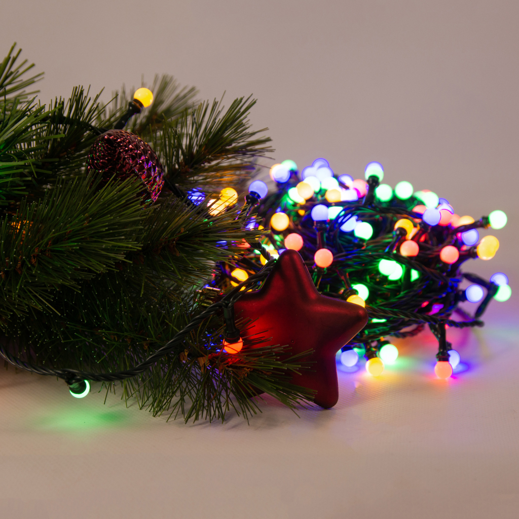 Гірлянда Chomik Кульки-змійка 200 LED 16 м, мультиколор, IP44, від мережі (5900779880160) - зображення 2