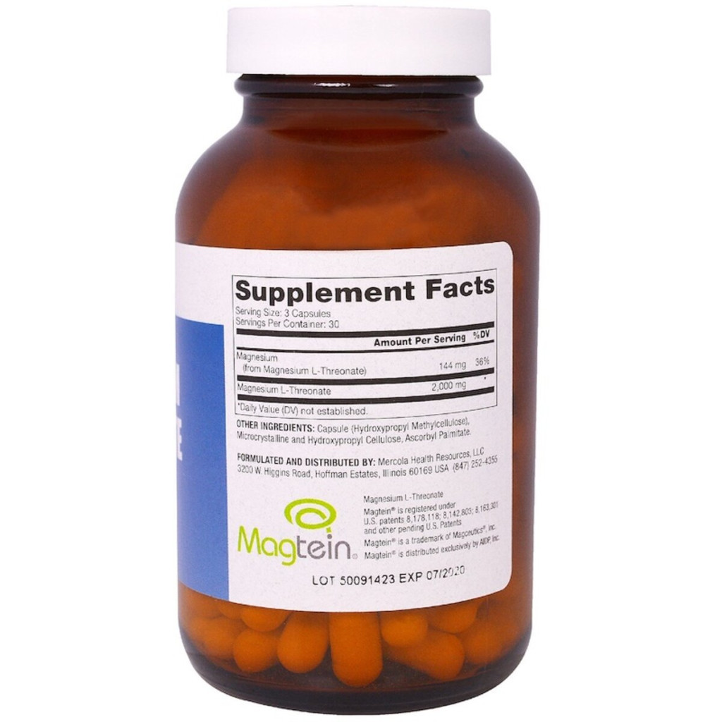Мінерали Dr. Mercola Магній L-Треонат, Magnesium L-Threonate, 90 капсул (MCL-01778) - зображення 2