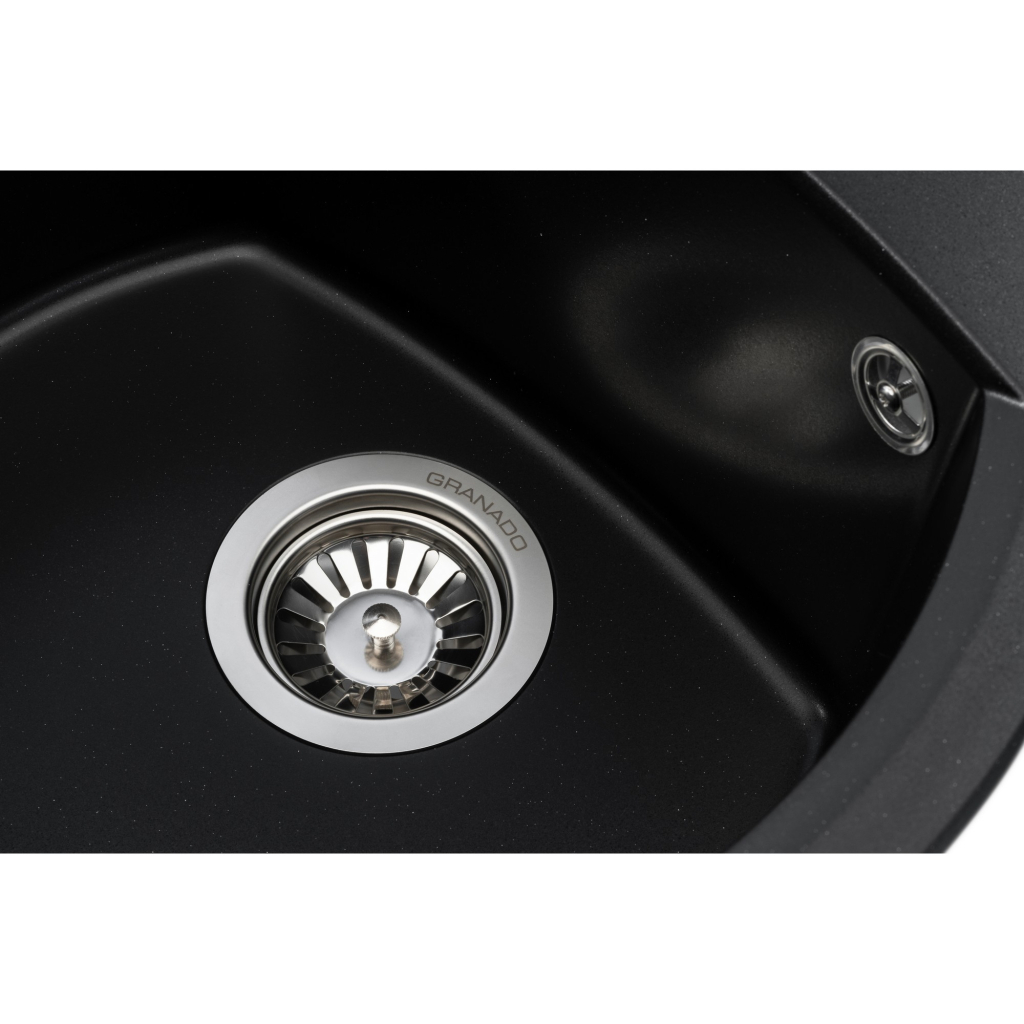 Мийка кухонна GRANADO RONDA black shine з сифоном (470*490mm.) (gr2201) - зображення 3