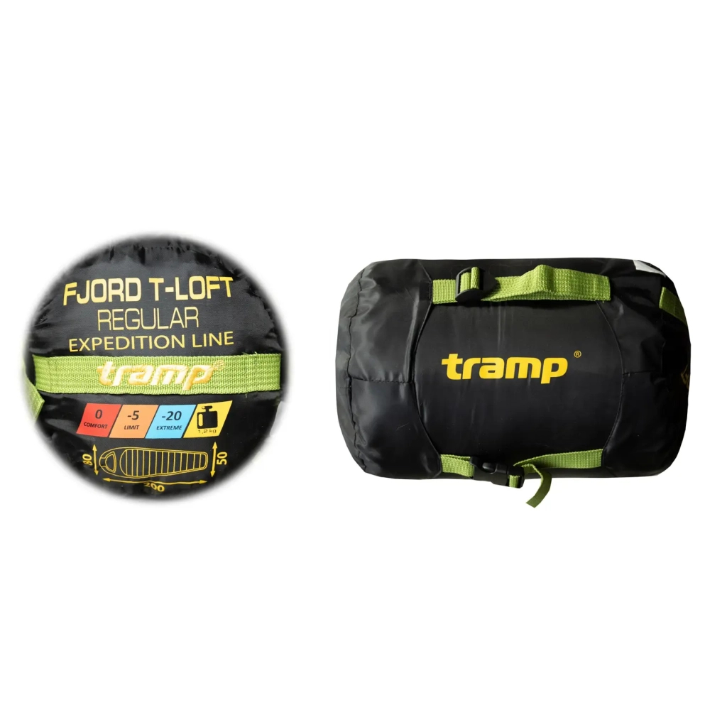 Спальний мішок Tramp Fjord Regular кокон правий green/grey 200/80-50 (UTRS-094R-R) - изображение 12