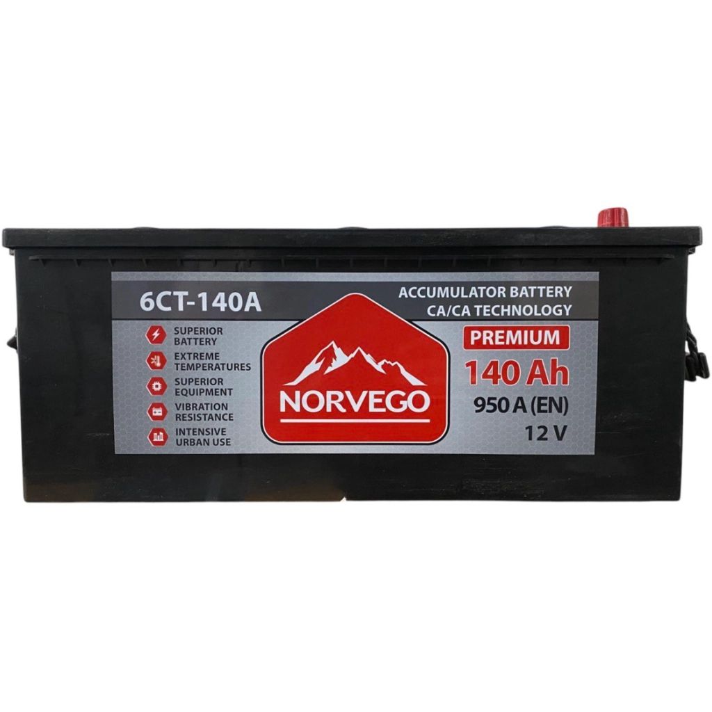Акумулятор автомобільний NORVEGO ВЕСТА Premium 140A +лів (3) (950 пуск) - зображення 1