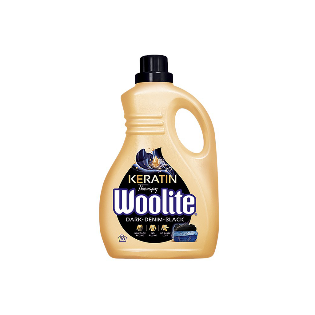 Гель для прання Woolite Для чорних, темних та джинсових тканин З кератином 1.8 л (5900627090451) - зображення 1