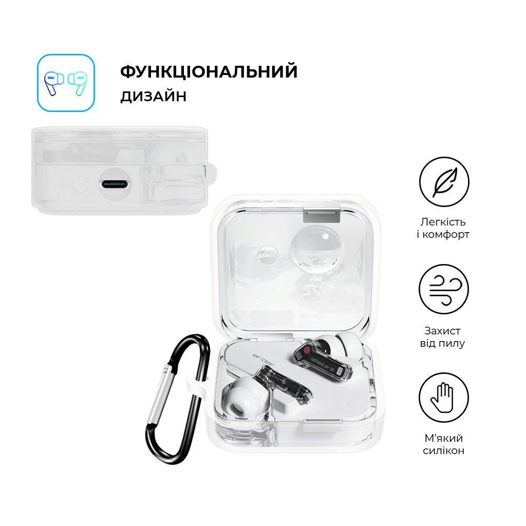 Чохол для навушників Armorstandart Hang Case для Nothing Ear (2) Transparent (ARM75401) - зображення 2