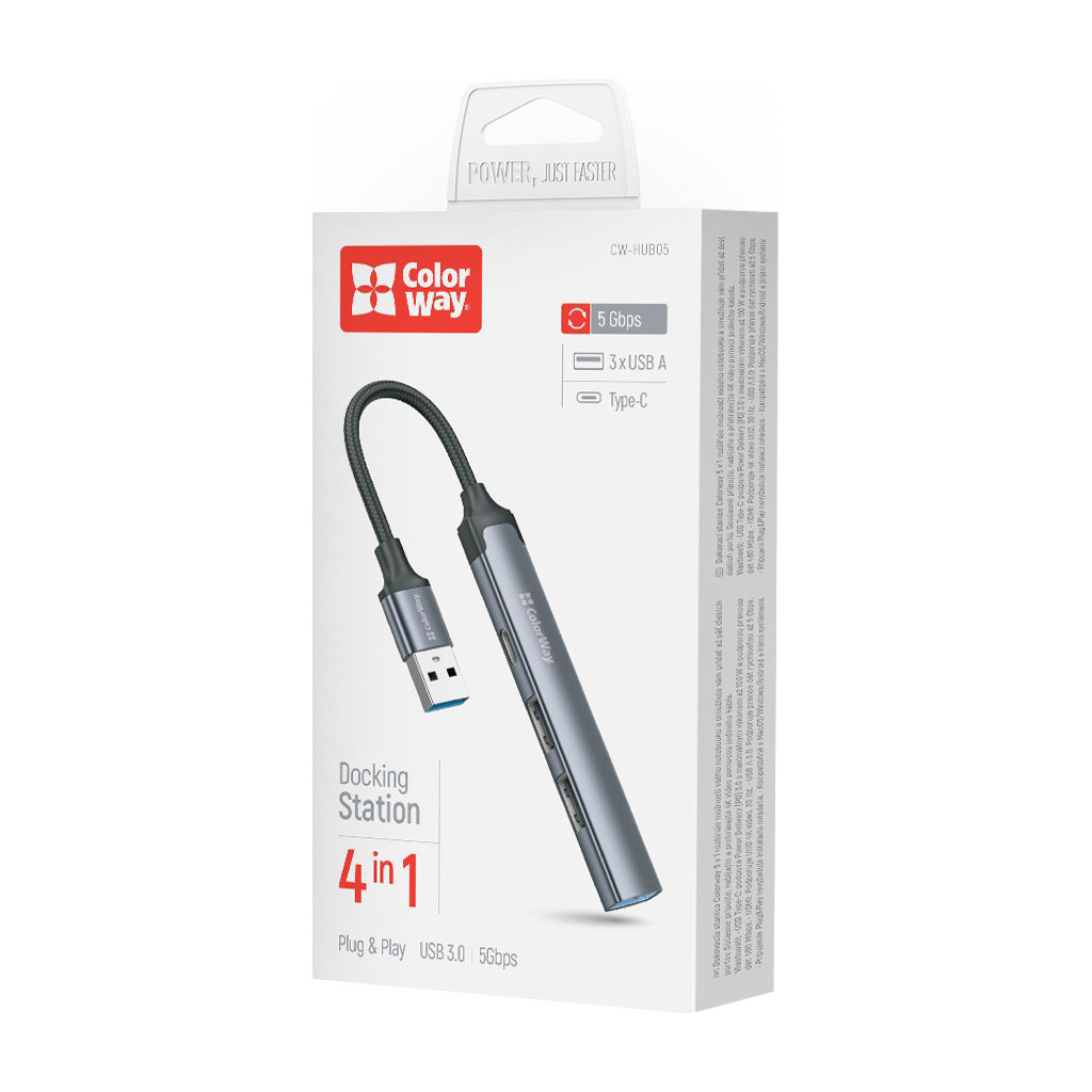 Концентратор ColorWay USB-A 4-в-1 USB2.0х3/USB3.0 (CW-HUB05) - зображення 10