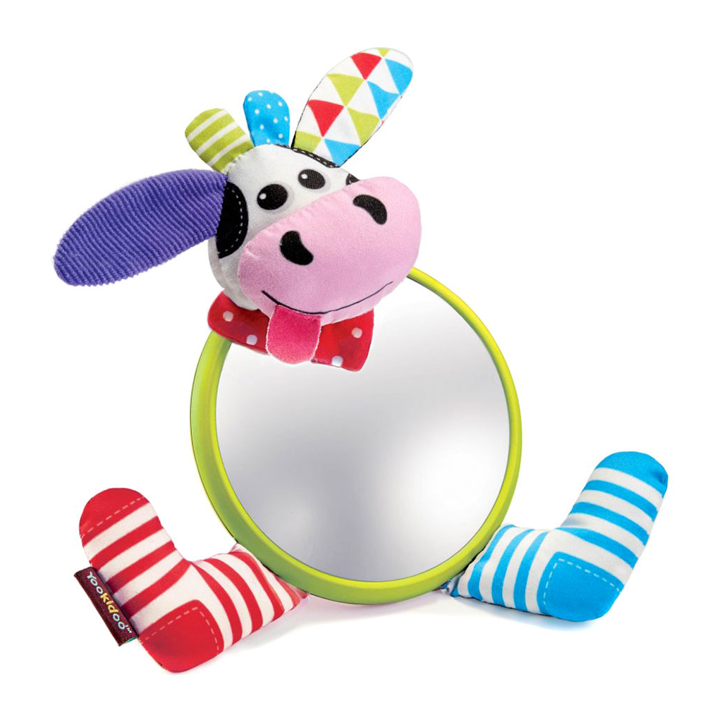 Іграшка на коляску Yookidoo Моє перше дзеркальце Корівка (90568) - зображення 1