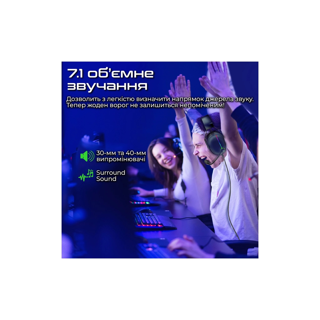 Навушники Vertux Warfare 7.1 USB Black (warfare.black) - зображення 4