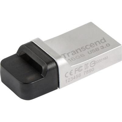 USB флеш накопичувач Transcend 16GB JetFlash OTG 880 Metal Silver USB 3.0 (TS16GJF880S) - зображення 1
