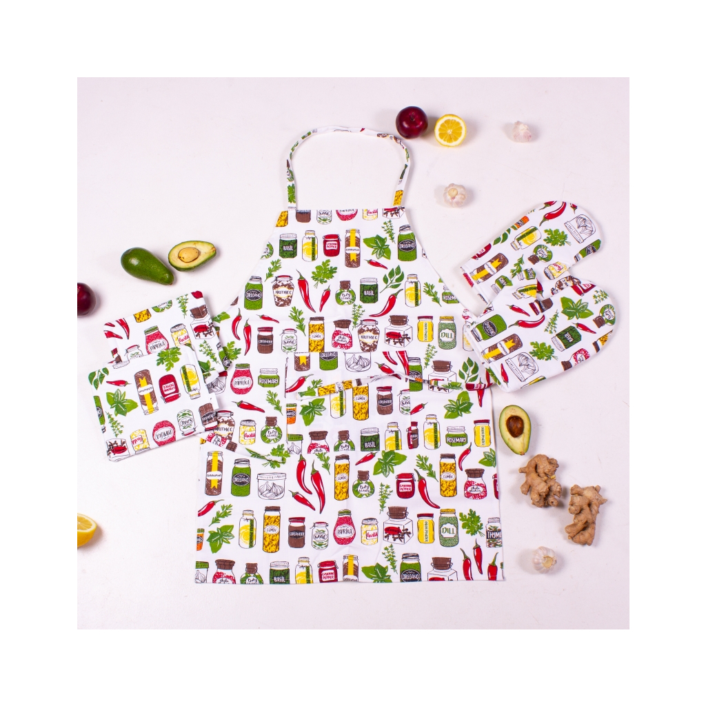 Фартух MirSon Набір №212 - Spices дві прихватки + дві рукавички-прихватки + фартух (2200006754244) - изображение 2