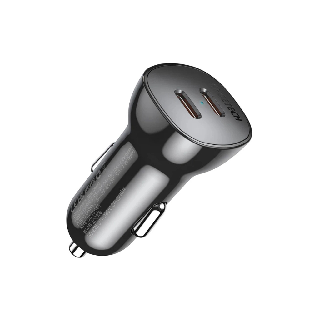 Зарядний пристрій Choetech 2xUSB 40W (2xUSB-C) PD3.0 20W (TC0008-V2-BK) - зображення 3