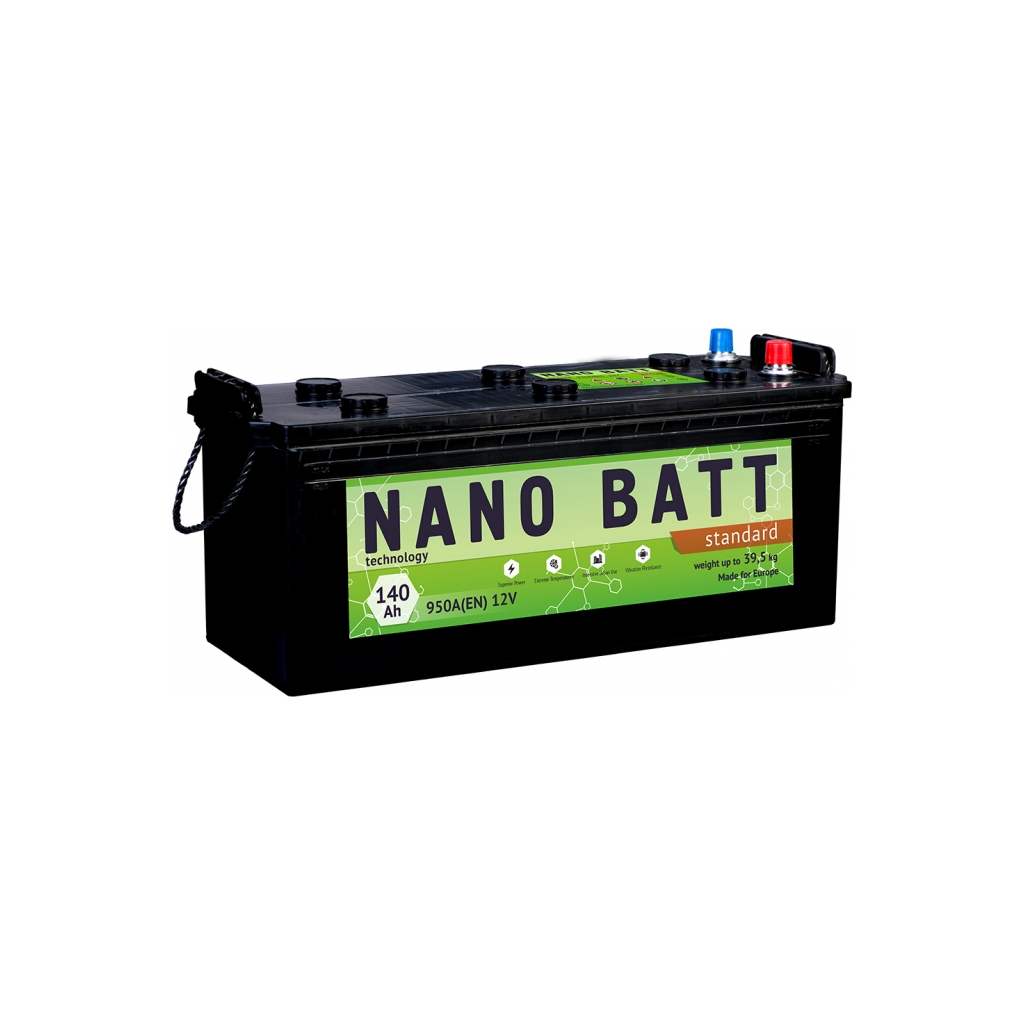 Акумулятор автомобільний NANO BATT Standart - 140 +лів 950 A - зображення 1