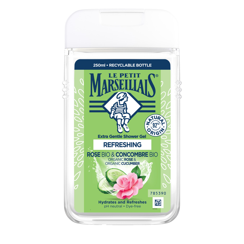 Гель для душу Le Petit Marseillais Огірок та Троянда 250 мл (3574661774183) - зображення 1