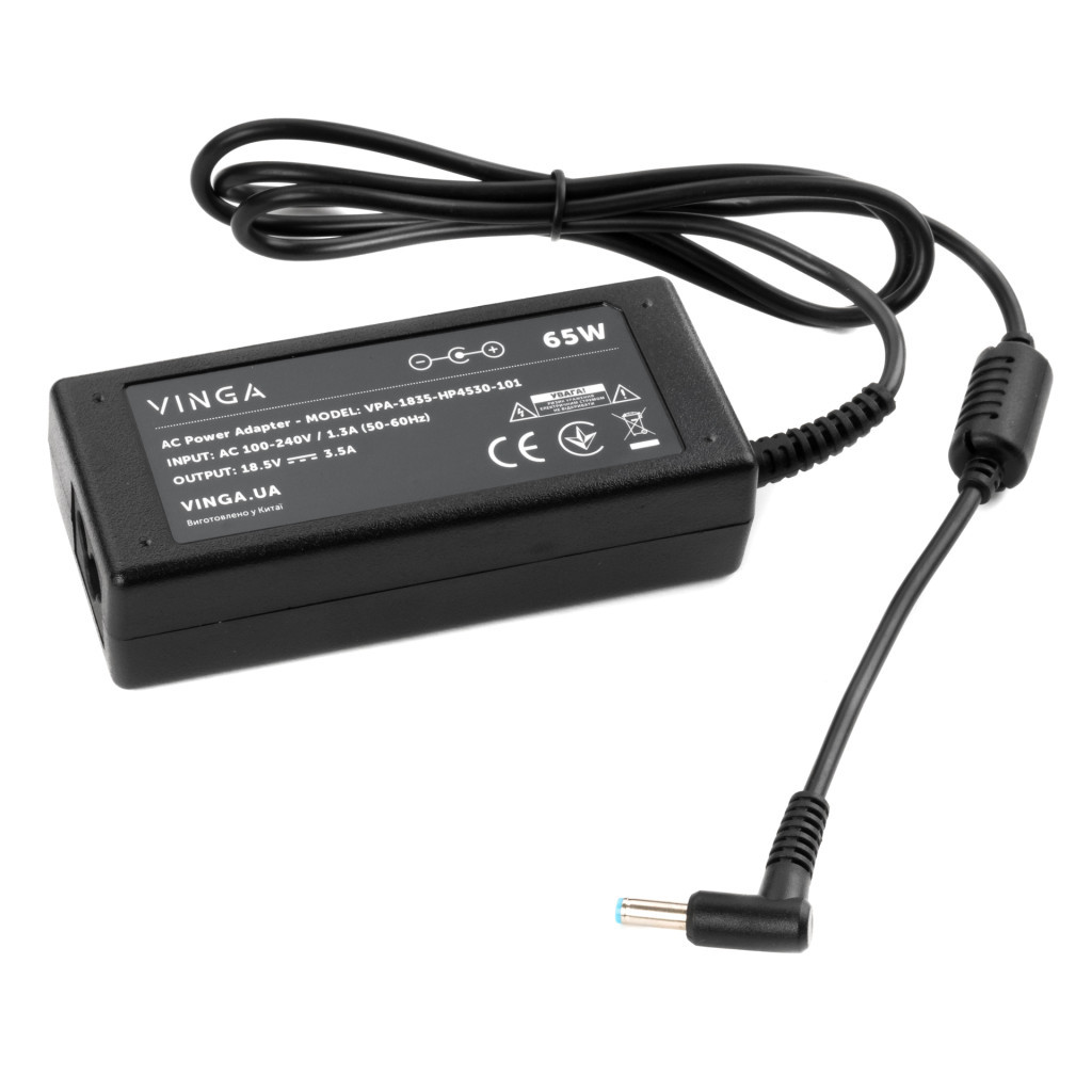 Блок живлення до ноутбуку Vinga HP 65W 18.5V 3.5А 4.5*3.0 (VPA-1835-HP4530-101) - зображення 2