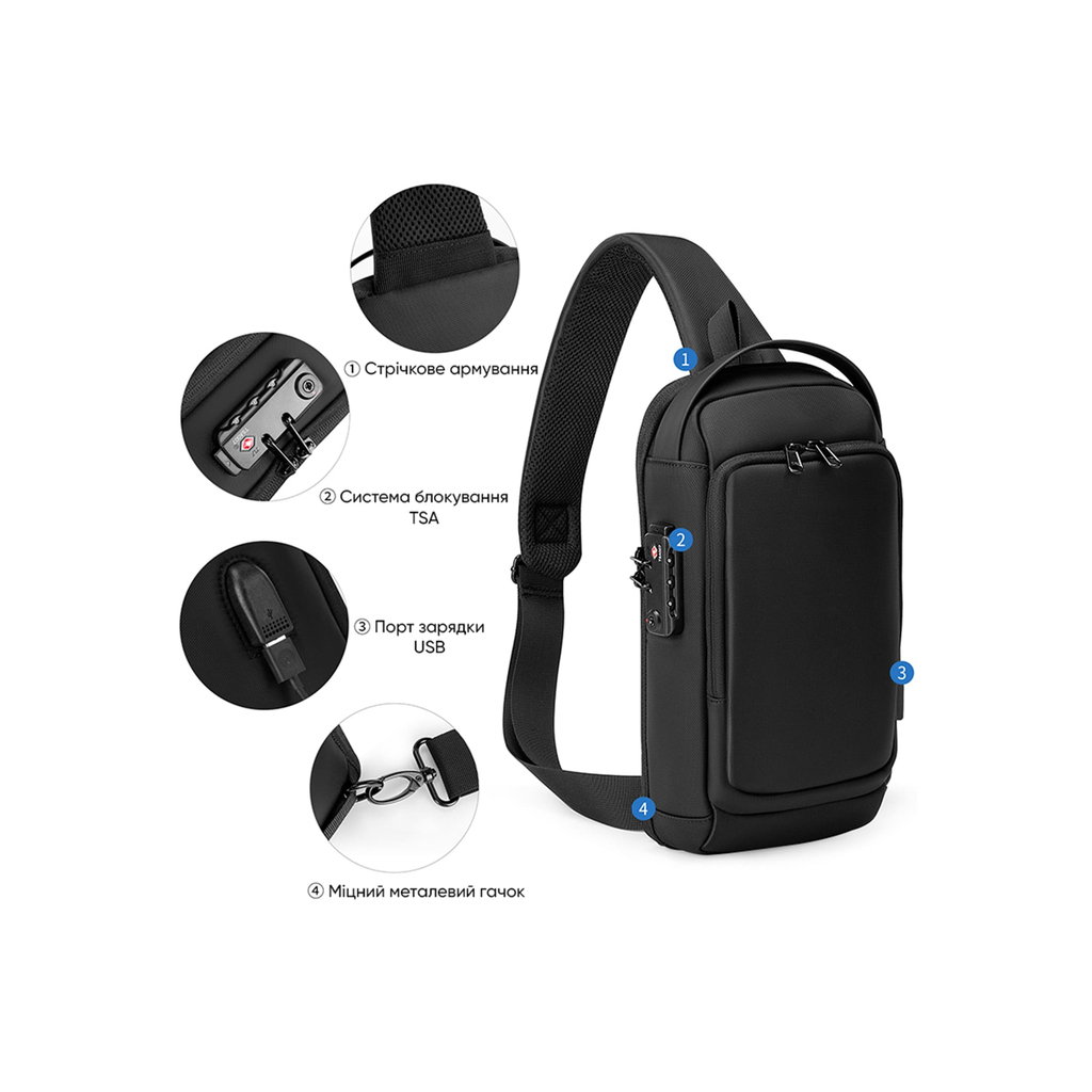 Рюкзак для ноутбука Porto 10" RNC-4043 Black (RNC-4043BK) - зображення 4