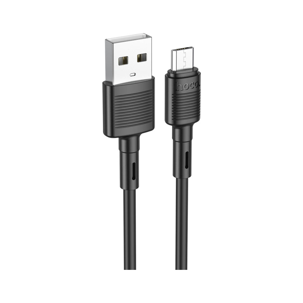 Дата кабель USB 2.0 AM to Micro 5P 1.0m 2.4A PVC X83 black HOCO (6931474770882) - зображення 2