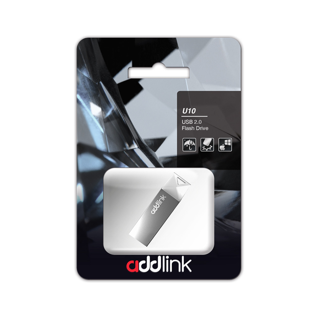 USB флеш накопичувач AddLink 64GB U10 Gray USB 2.0 (ad64GBU10G2) - зображення 2