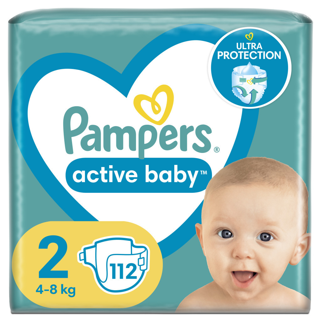 Підгузки Pampers Active Baby Розмір 2 (4-8 кг), 112 шт (8006540045909) - зображення 1